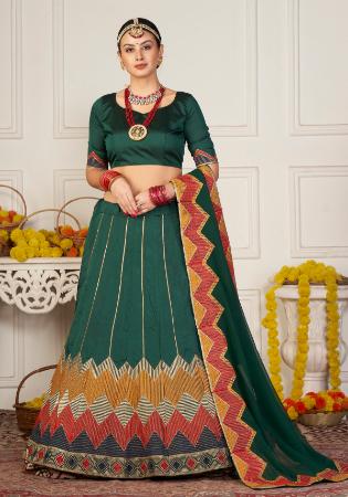 Picture of Marvelous Silk Sea Green Lehenga Choli