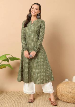 Picture of Amazing Cotton Dark Sea Green Kurtis & Tunic