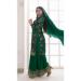 Picture of Chiffon Dark Green Straight Cut Salwar Kameez