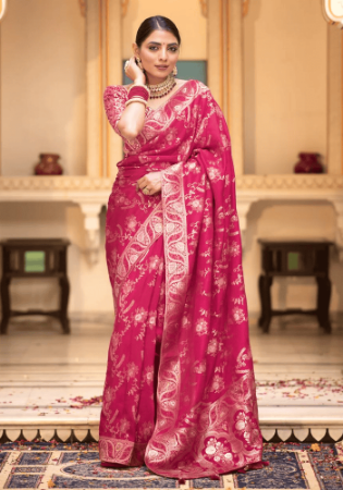 Picture of Statuesque Silk Pink Saree