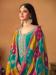 Picture of Chiffon & Silk Dark Cyan Straight Cut Salwar Kameez