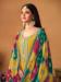 Picture of Chiffon & Silk Golden Rod Straight Cut Salwar Kameez