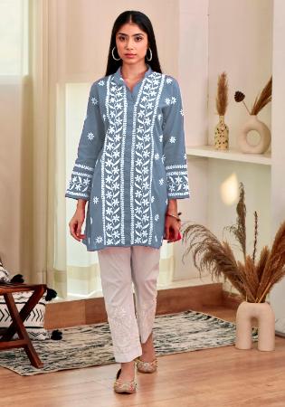 Picture of Marvelous Rayon Slate Grey Kurtis & Tunic