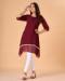 Picture of Delightful Georgette Saddle Brown Kurtis & Tunic