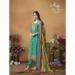 Picture of Excellent Silk Dark Cyan Straight Cut Salwar Kameez