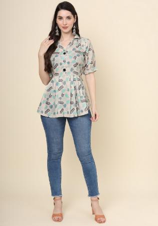 Picture of Fine Cotton Beige Kurtis & Tunic