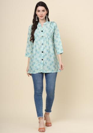 Picture of Classy Cotton Dark Sea Green Kurtis & Tunic