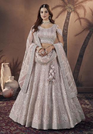 Picture of Statuesque Net Pink Lehenga Choli