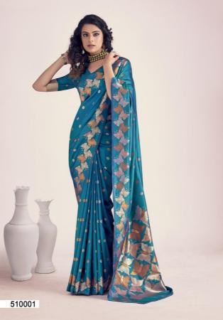 Picture of Good Looking Silk Dark Cyan Saree