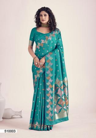 Picture of Exquisite Silk Dark Cyan Saree