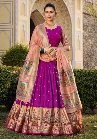 Picture of Wonderful Silk Dark Magenta Lehenga Choli