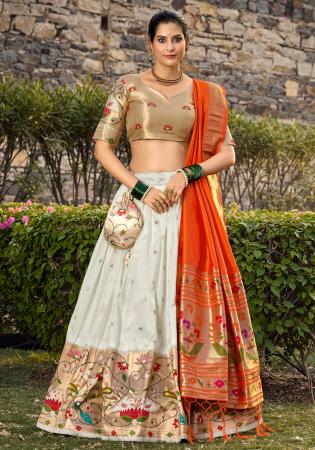 Picture of Appealing Silk Off White Lehenga Choli