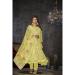 Picture of Magnificent Net Dark Khaki Anarkali Salwar Kameez