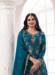 Picture of Gorgeous Chiffon Teal Straight Cut Salwar Kameez