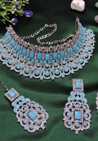 Picture of Beauteous Cornflower Blue Necklace Set