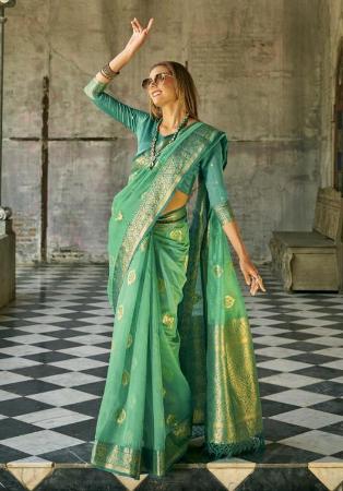 Picture of Pretty Silk Medium Sea Green Saree