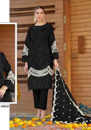 Picture of Admirable Organza Black Straight Cut Salwar Kameez