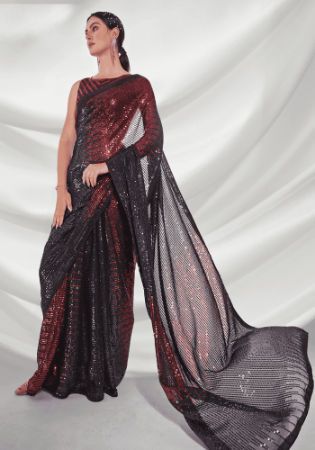 Picture of Beautiful Georgette Black Saree