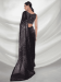 Picture of Stunning Georgette Black & Dark Slate Grey Saree