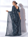 Picture of Well Formed Chiffon & Georgette Dark Slate Grey Saree