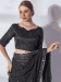 Picture of Grand Chiffon & Georgette Dark Slate Grey Saree