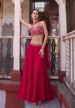 Picture of Georgette Light Coral Readymade Lehenga Choli