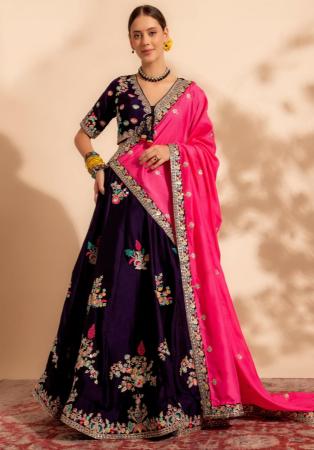 Picture of Wonderful Organza Purple Readymade Lehenga Choli