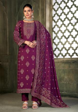 Picture of Excellent Chiffon Brown Straight Cut Salwar Kameez