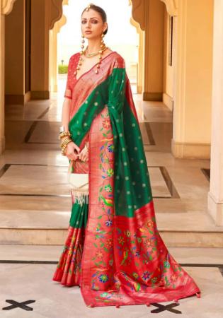 Picture of Wonderful Silk Dark Green Saree