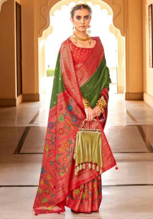 Picture of Classy Silk Dark Khaki Saree