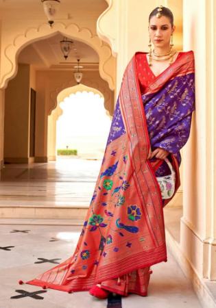 Picture of Comely Silk Dark Slate Blue Saree