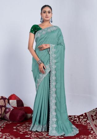 Picture of Fascinating Georgette Cadet Blue Saree