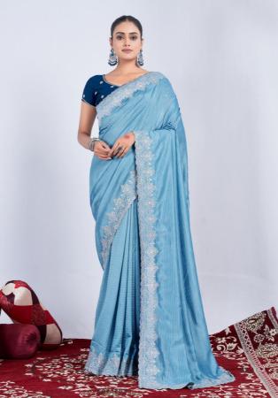 Picture of Lovely Georgette Light Blue Saree