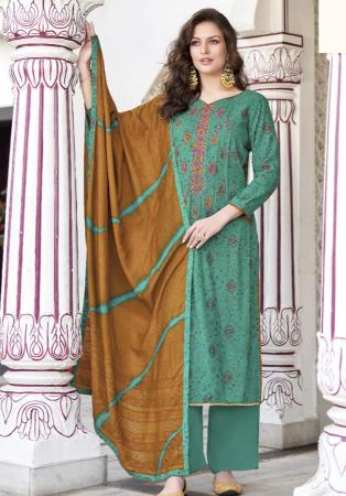 Picture of Charming Rayon Sea Green Straight Cut Salwar Kameez