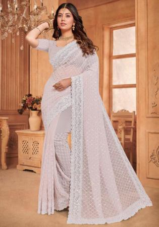 Picture of Radiant Georgette & Satin & Silk Rosy Brown Saree