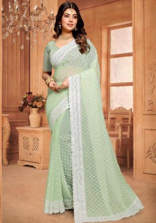 Picture of Well Formed Georgette & Satin & Silk Off White Saree