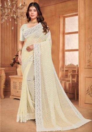 Picture of Exquisite Georgette & Satin & Silk Tan Saree