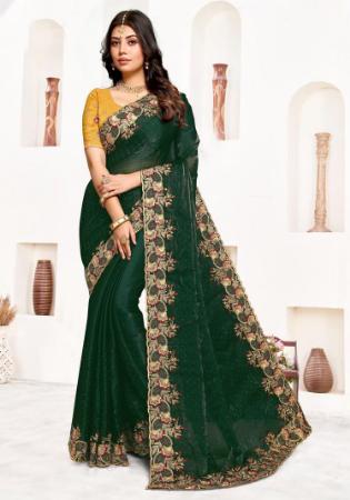 Picture of Georgette & Satin & Silk Dark Slate Grey Saree