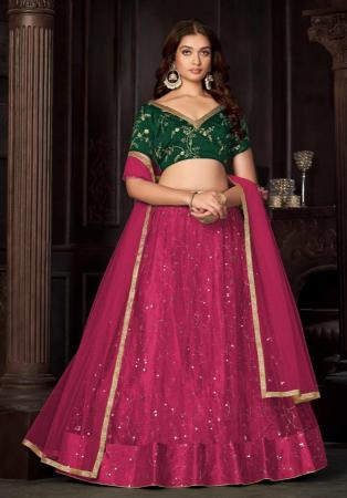 Picture of Lovely Net & Silk Light Pink Lehenga Choli