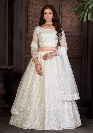 Picture of Admirable Net & Silk White Lehenga Choli