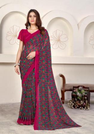 Picture of Fascinating Georgette Dark Olive Green Saree