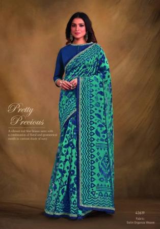 Picture of Lovely Georgette & Satin & Silk Midnight Blue Saree