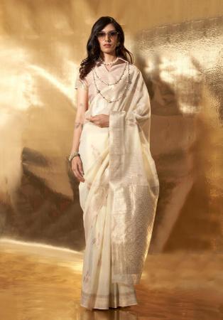 Picture of Beauteous Cotton & Linen Peach Puff Saree