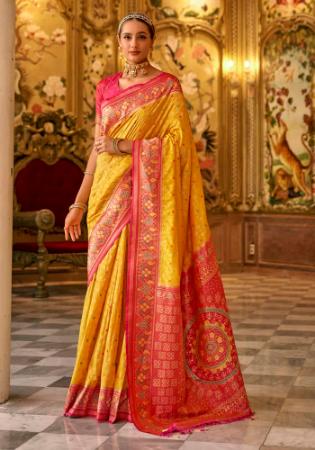 Picture of Pleasing Silk Dark Golden Rod Saree