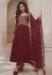 Picture of Taking Chiffon Maroon Straight Cut Salwar Kameez