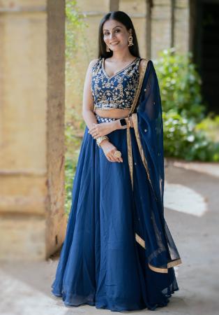 Picture of Classy Georgette Midnight Blue Lehenga Choli