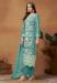 Picture of Organza Cadet Blue Straight Cut Salwar Kameez