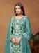 Picture of Organza Cadet Blue Straight Cut Salwar Kameez