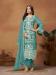 Picture of Organza Cadet Blue Straight Cut Salwar Kameez