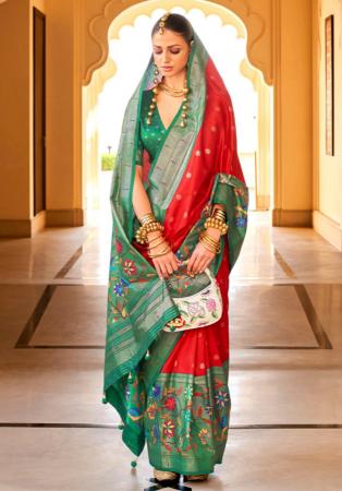 Picture of Magnificent Silk Crimson Saree